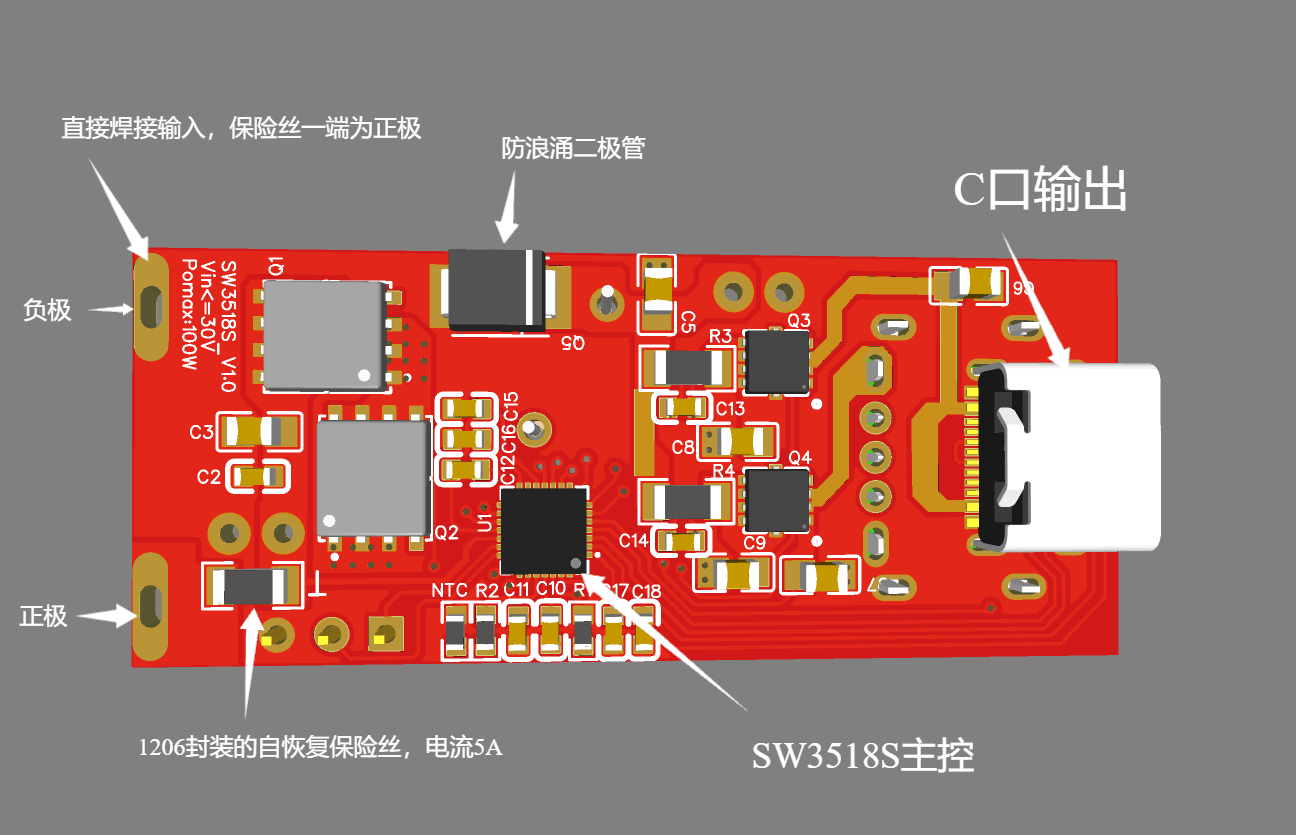 SW3518S满血PD100w模块硬件项目图1