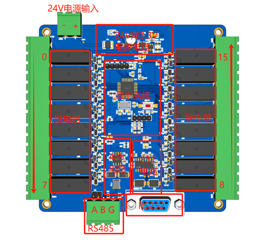 基于Modbus协议的继电器模块硬件项目图1