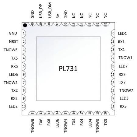 USB转7路串口模块-PL731硬件项目图3