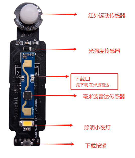 Homekitr人在+运动+光强度传感器硬件项目图1