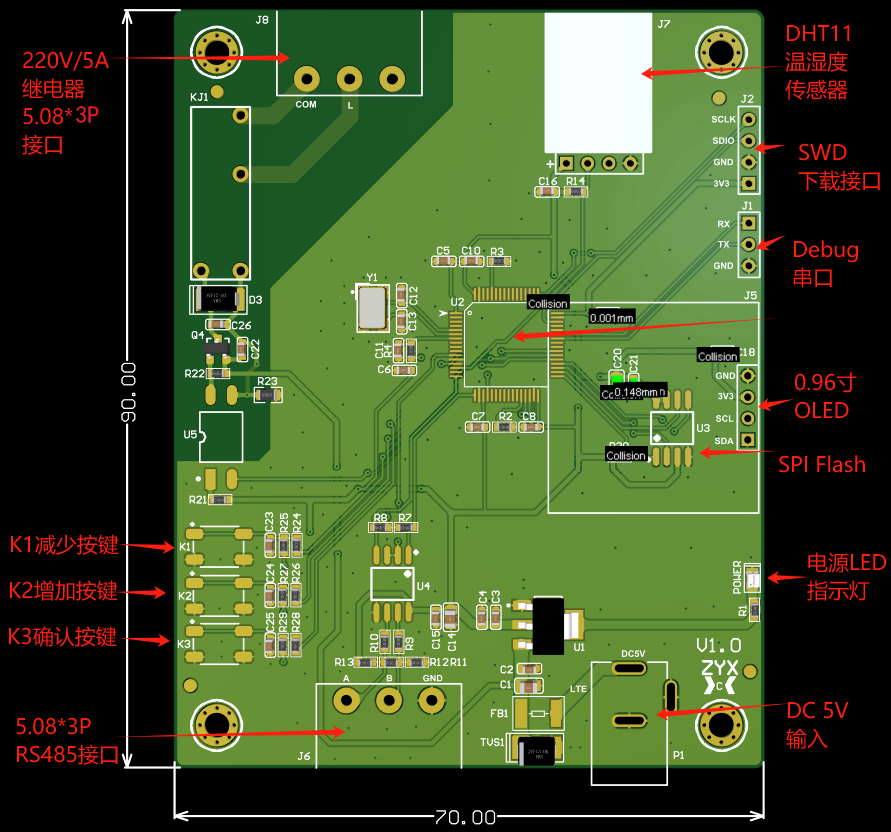 基于STM32的智能温湿度控制系统硬件项目图1