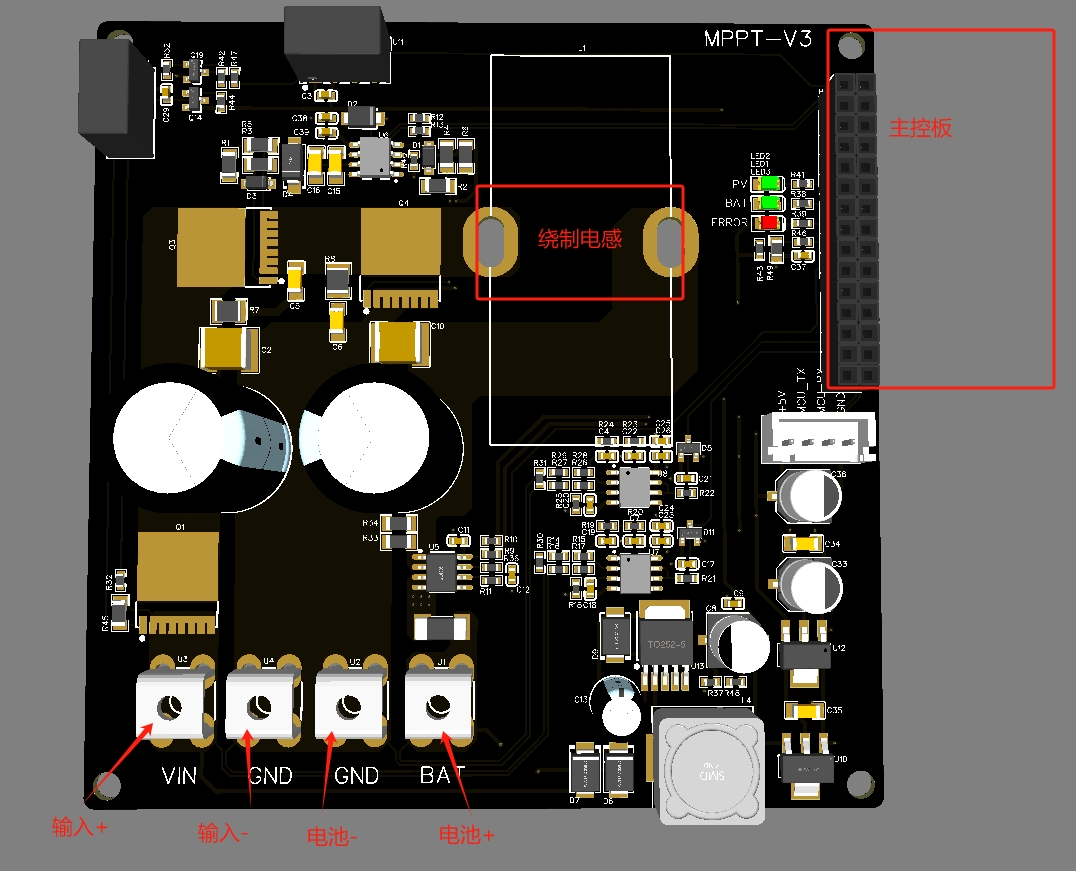 基于STM32的数控MPPT（一）功率板硬件项目图1