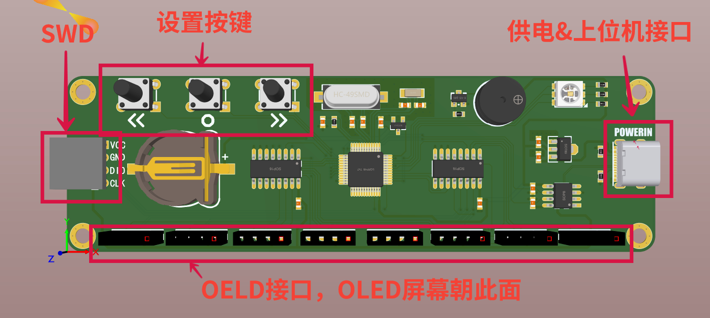 OLED桌面时钟（程序源码+上位机源码）硬件项目图1