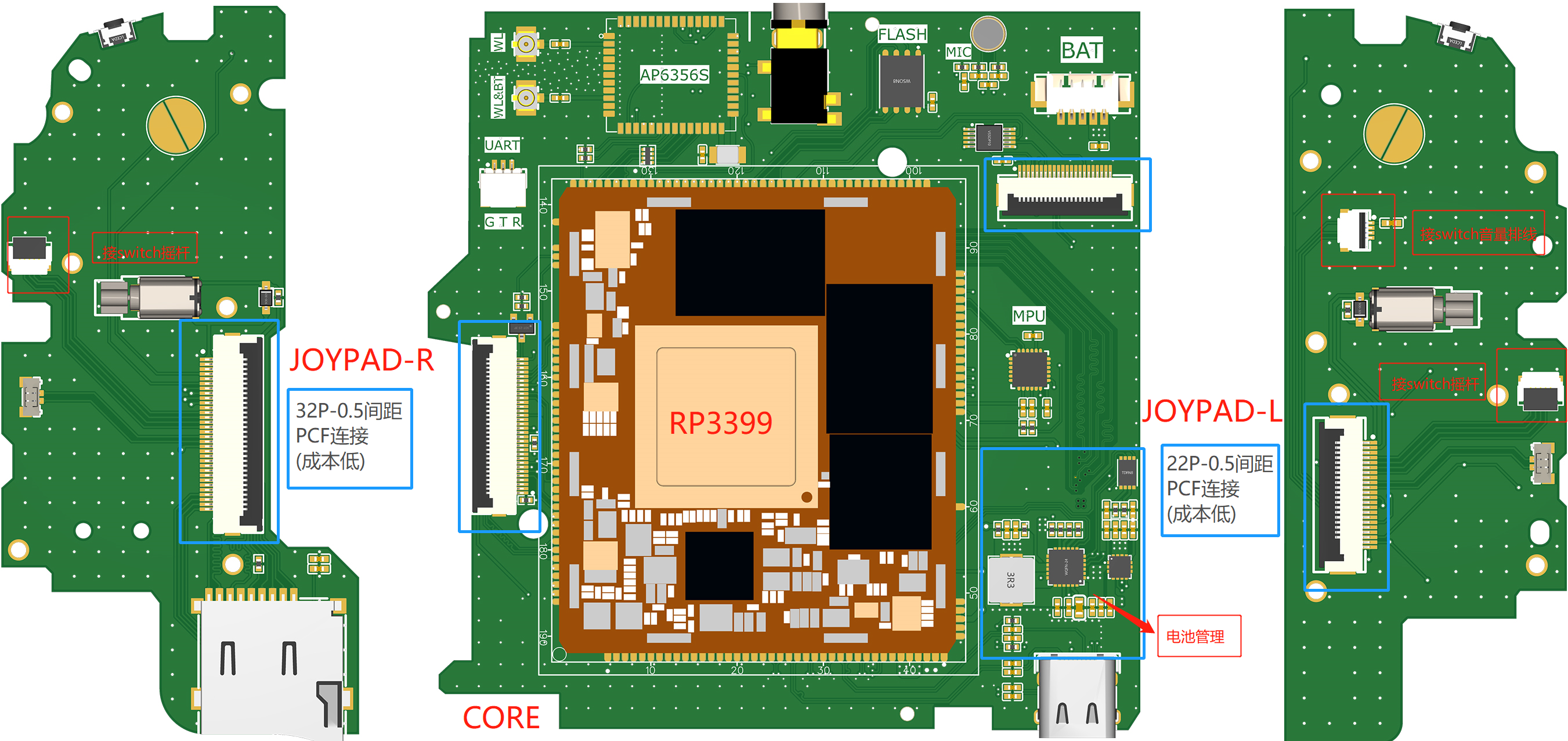 RK3399游戏机JOYPAD-L（三）硬件项目图3