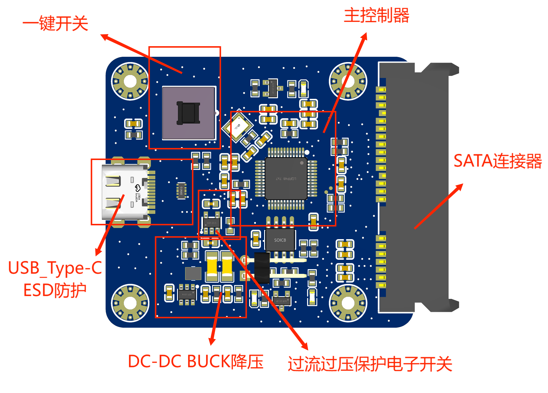 USB转SATA硬盘量产桥接控制板硬件项目图1