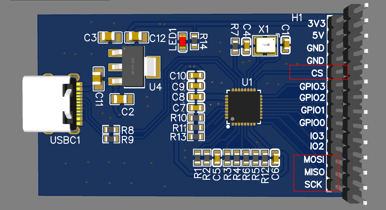 USB转SPI调试器硬件项目图2