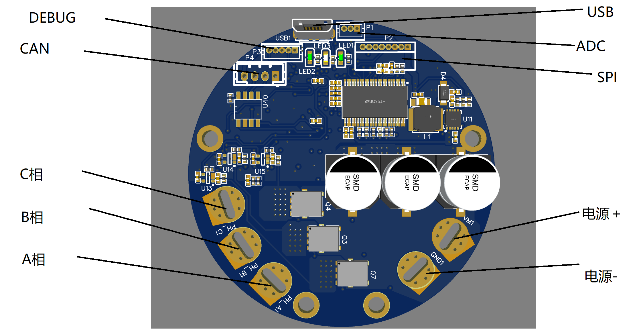 BLDC驱动板 MP6531A方案硬件项目图1