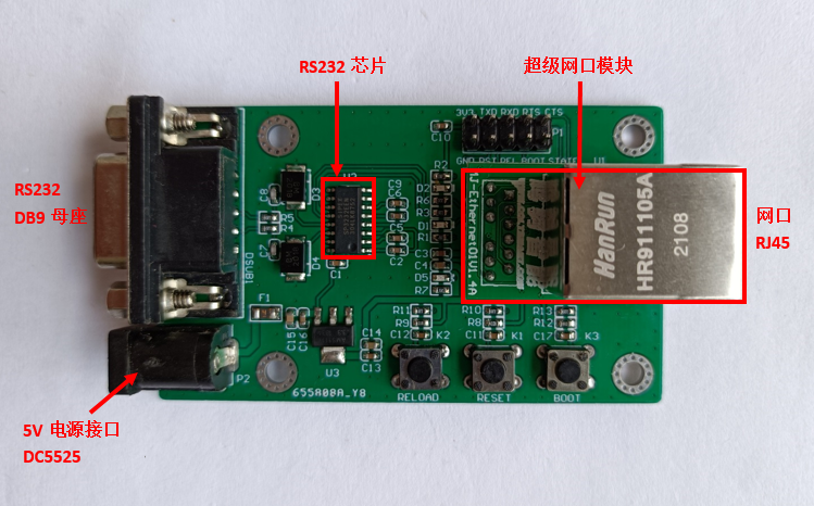 RS232串口转网口RJ45透传模块硬件项目图1