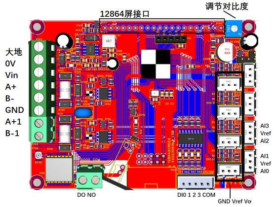 12864屏幕控制板+交流信号采集硬件项目图1