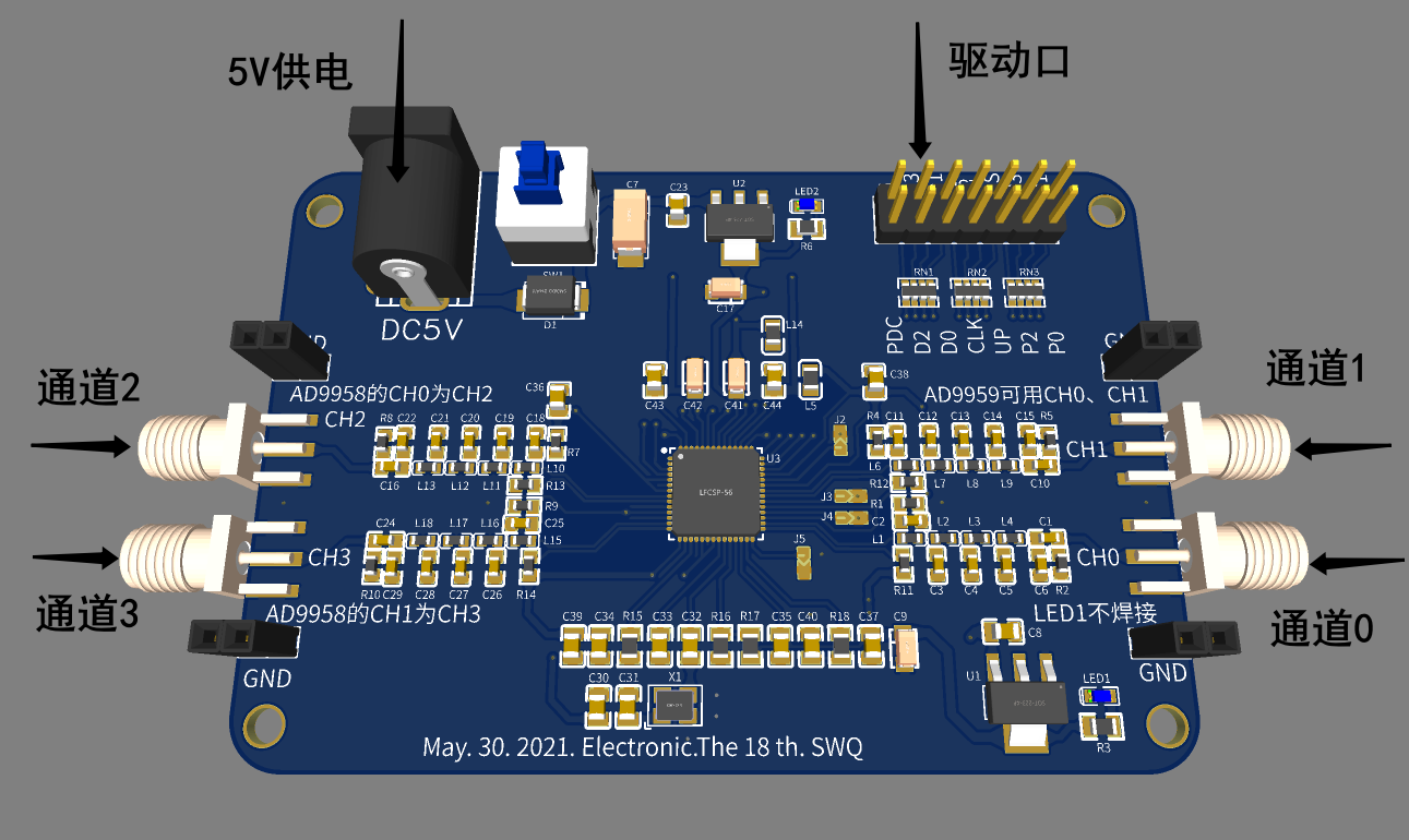 ad9958/ad9959数字频率合成器硬件项目图1