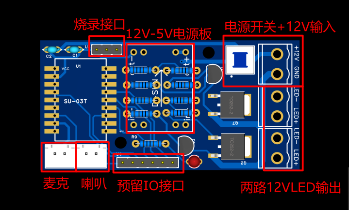 离线语音灯控板硬件项目图1