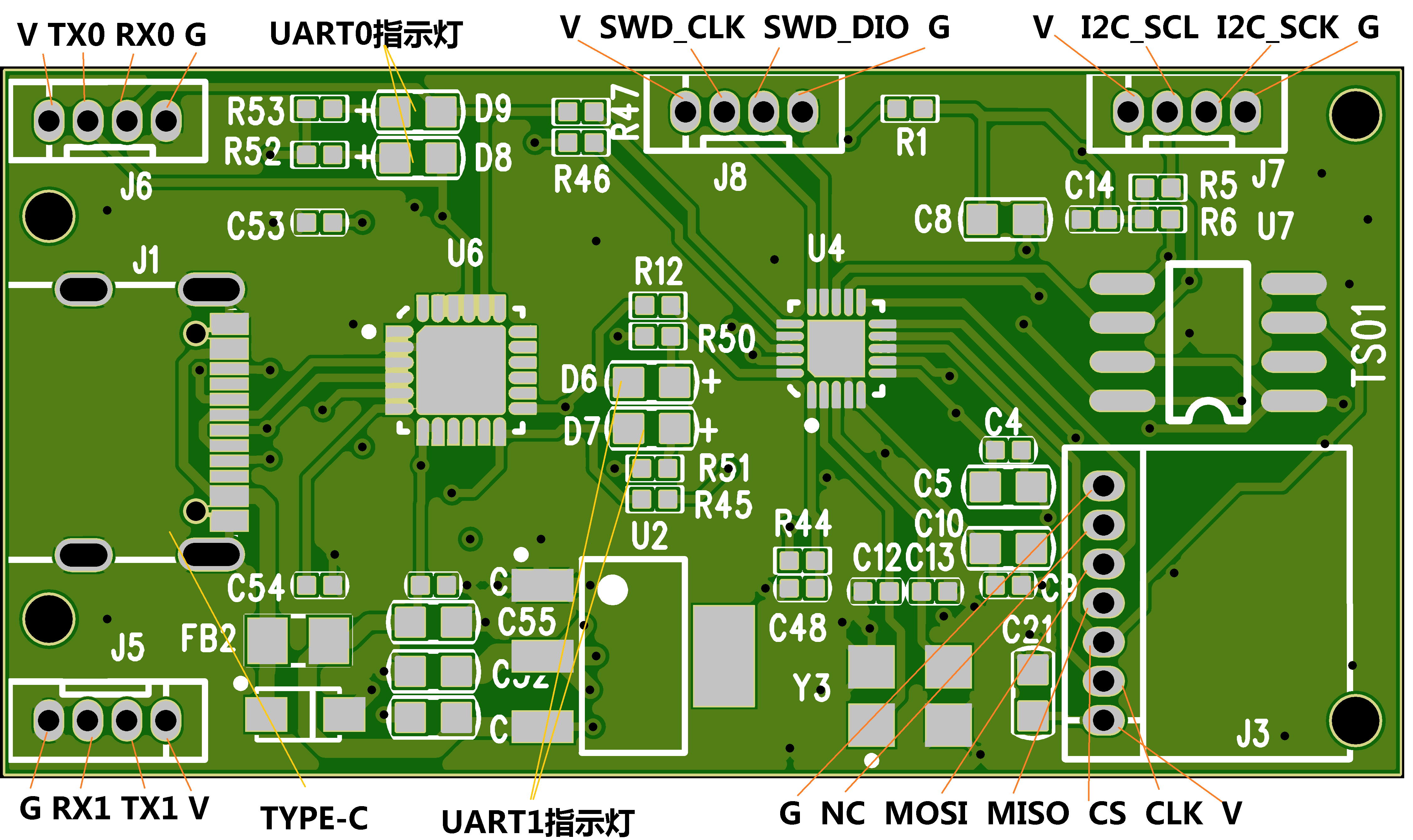 USB转双串口转IIC转SPI模块硬件项目图1