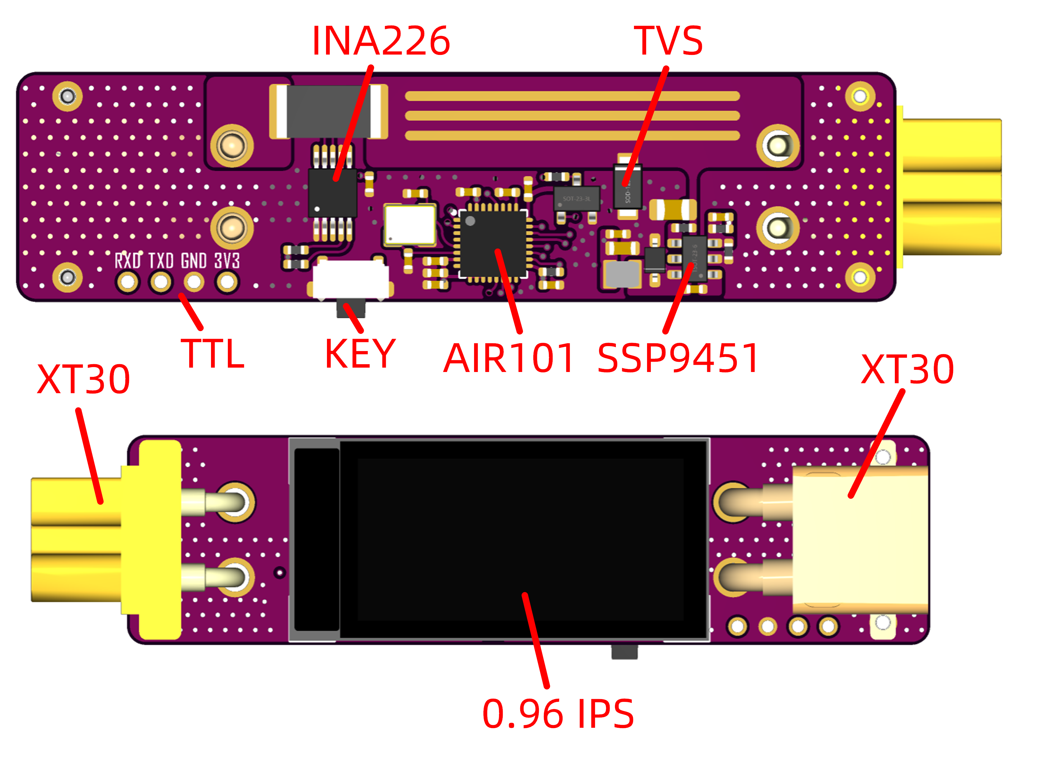 基于合宙Air101的XT30电流表硬件项目图1