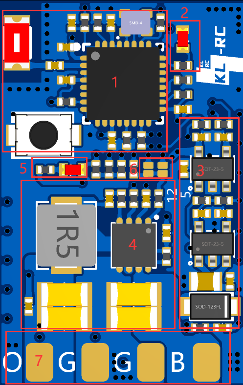 双天线ELRS灯控接收机硬件项目图2