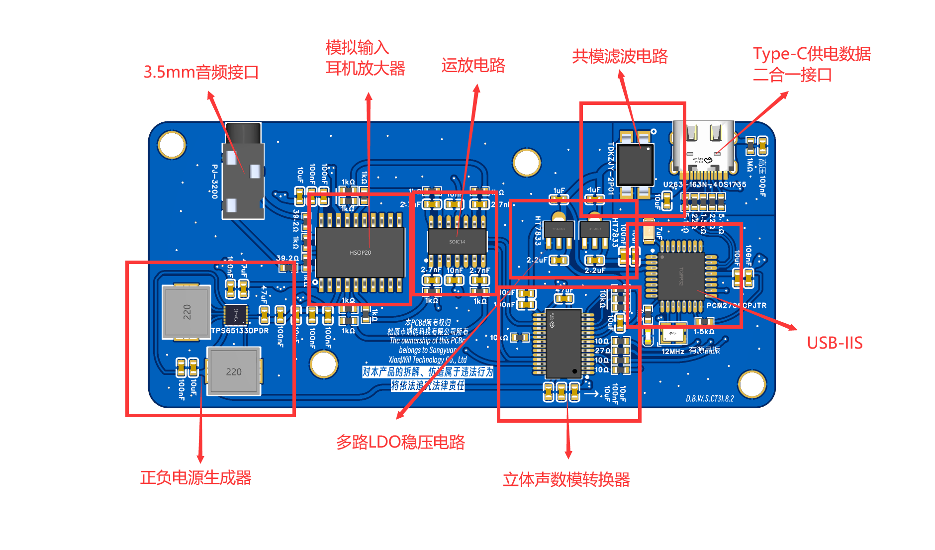 USB立体声音频适配器硬件项目图1