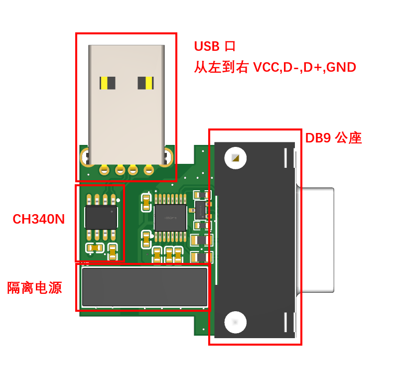 USB转RS232/485隔离版硬件项目图1
