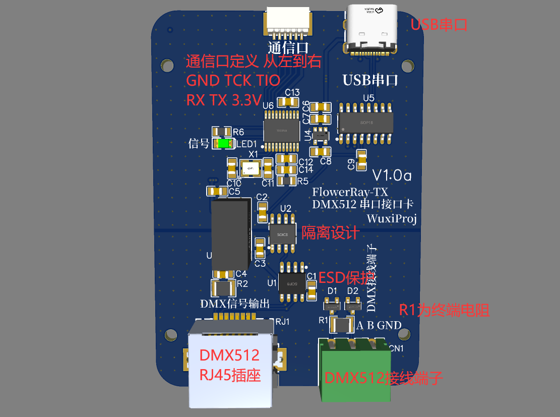 DMX512接口卡硬件项目图1