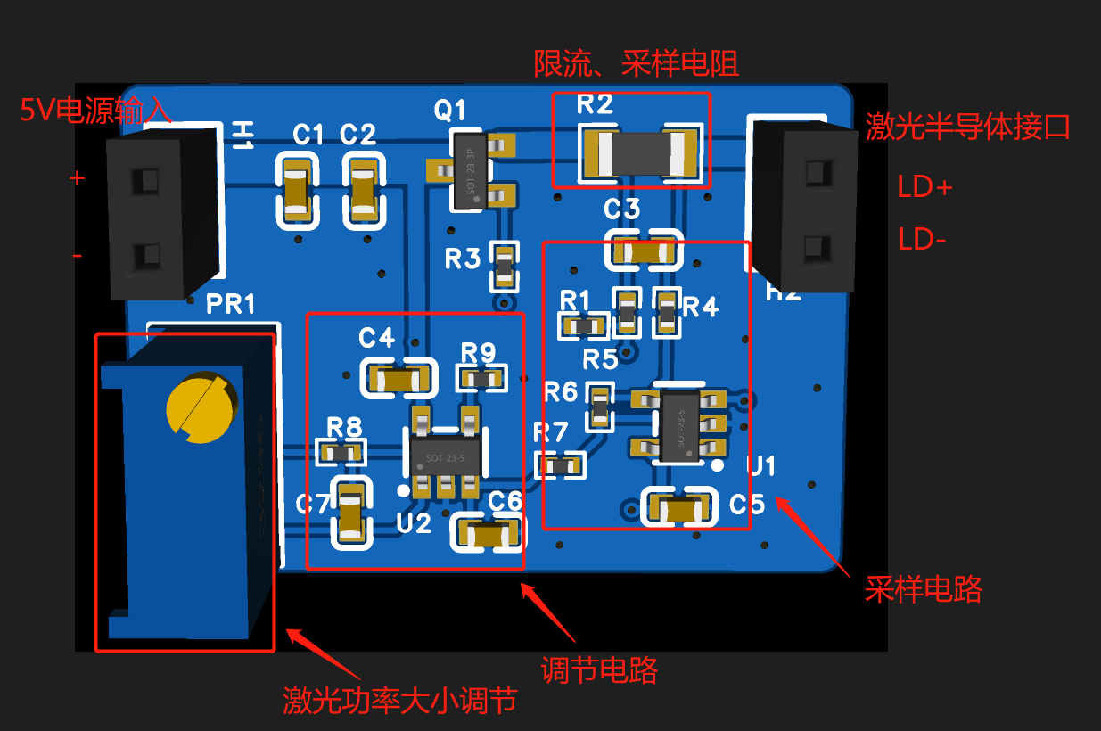 半导体激光恒流源控制模块硬件项目图1